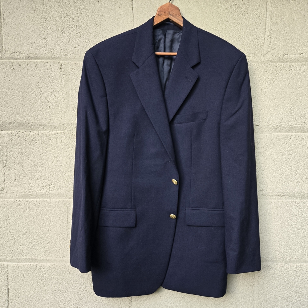 Vintage Polo University Ralph Lauren Navy Jacket Blazer Gold Button Men ● 42 R